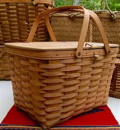 2 x 0. . Longaberger picnic basket with lid